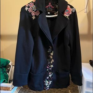 Johnny Was  button up cotton jacket with front pockets. EUC